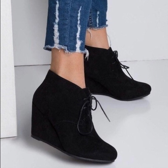 NWOT suede wedge booties - Picture 2 of 12